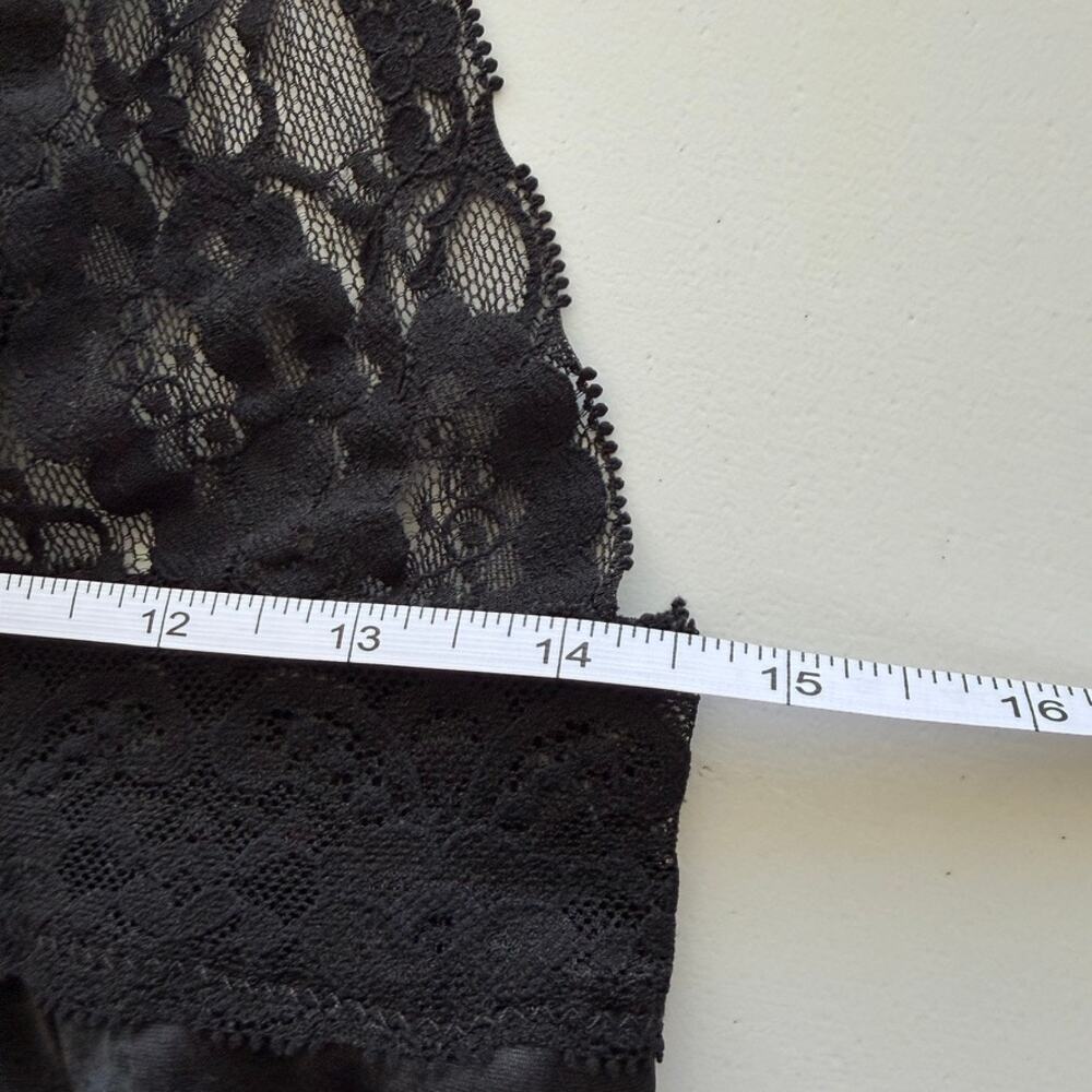 Vintage 80s Ms. Leslee Black Lace Chemise Nightgown Lingerie Size L Made In USA - Picture 6 of 7